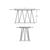 Calypso Italian porcelain on glass tabletop dining table