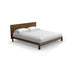 Bora bed with wood headboard & black legs