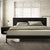 Bora bed with wood headboard & black legs