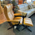 Stressless Wing (M) Cross Set Chair & Ottoman - Paloma Honey