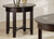 Handstone Demilune Round End Table w/Glass Top